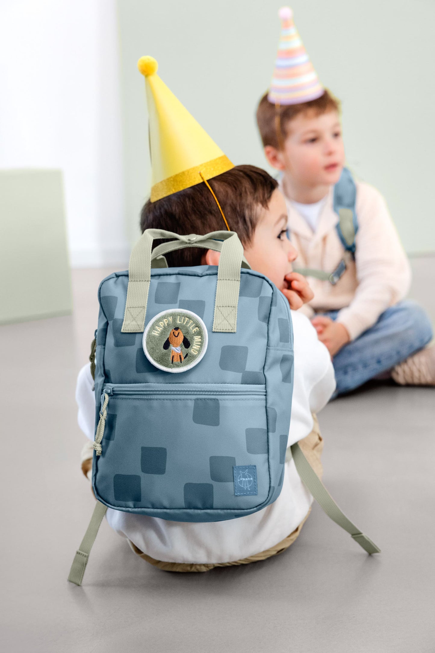 Mini Square Backpack - Pattern Party Blue
