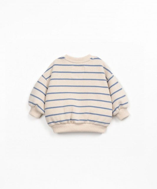 Striped Jersey Sweater - Blauw
