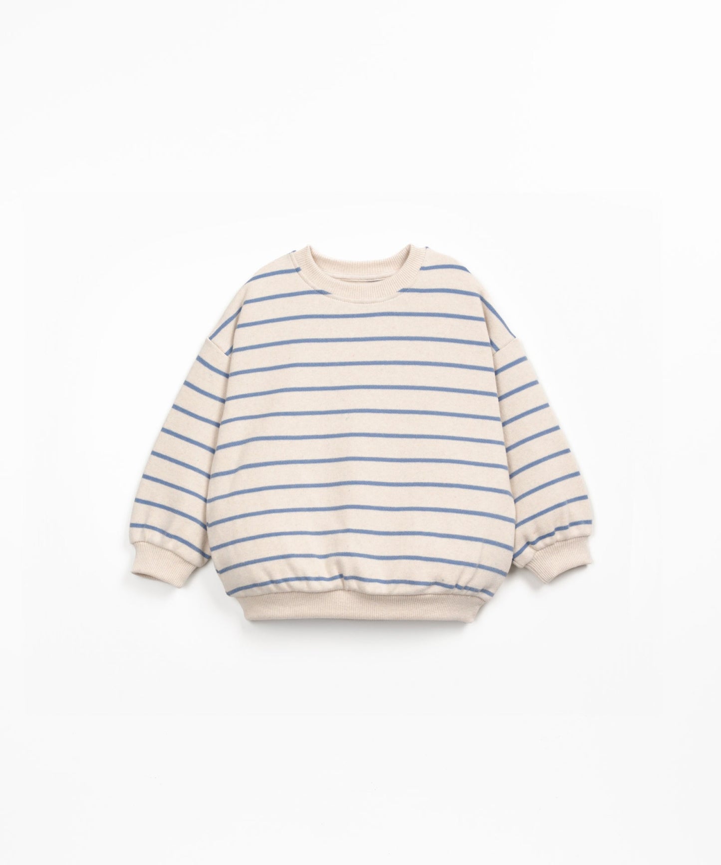 Striped Knit Sweater With Cuffs Blue