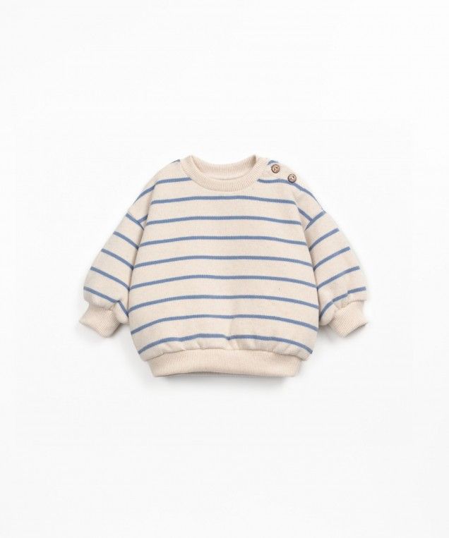 Striped Jersey Sweater - Blauw