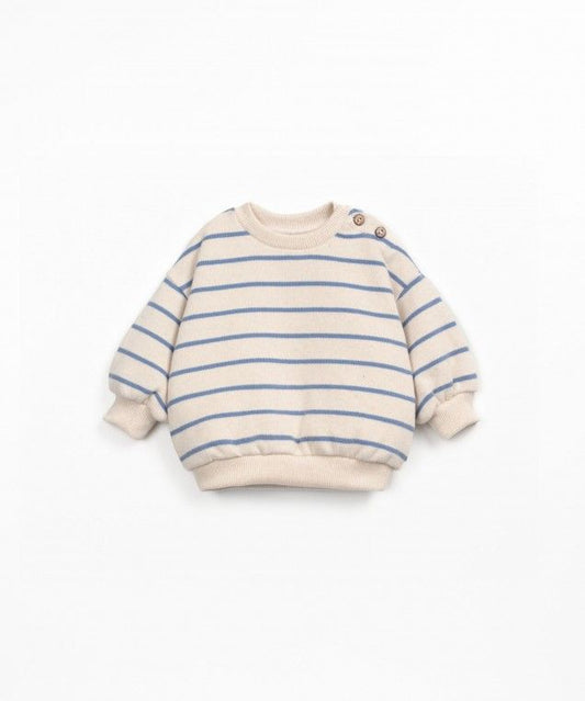 Striped Jersey Sweater - Blauw