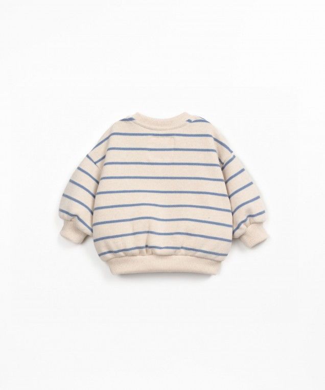 Striped Jersey Sweater - Blauw