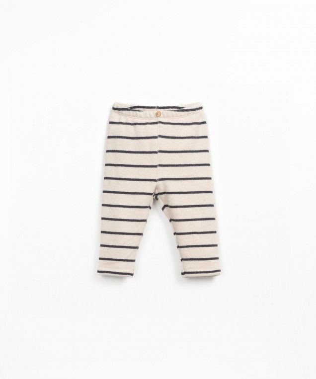 Striped Jersey Leggings - Grijs