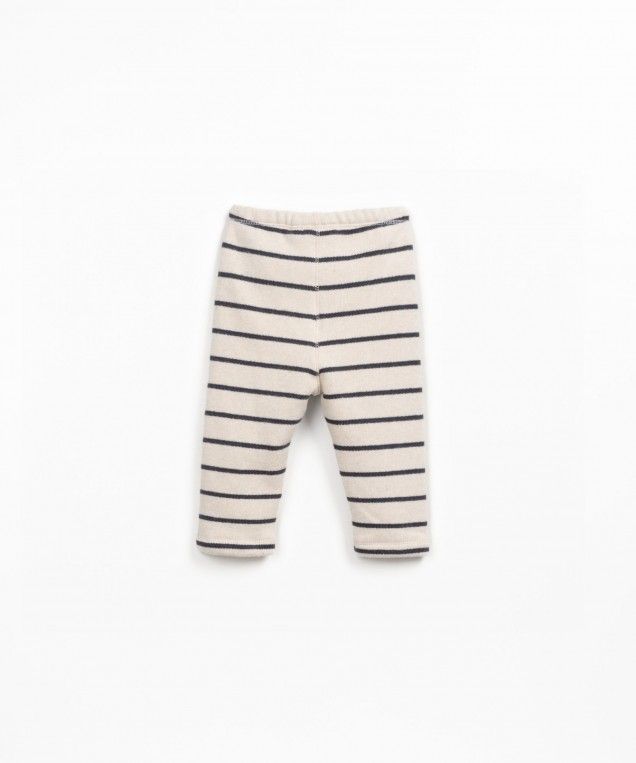 Striped Jersey Leggings - Grijs