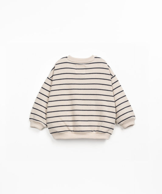 Striped Knit Sweater With Cuffs