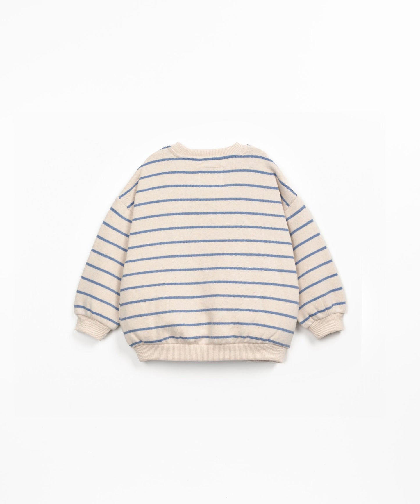 Striped Knit Sweater With Cuffs Blue