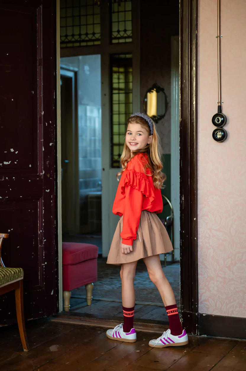 Romantic Ruffle Sweater Cayenne