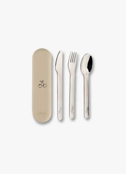 Cutlery Set With Case - Cream