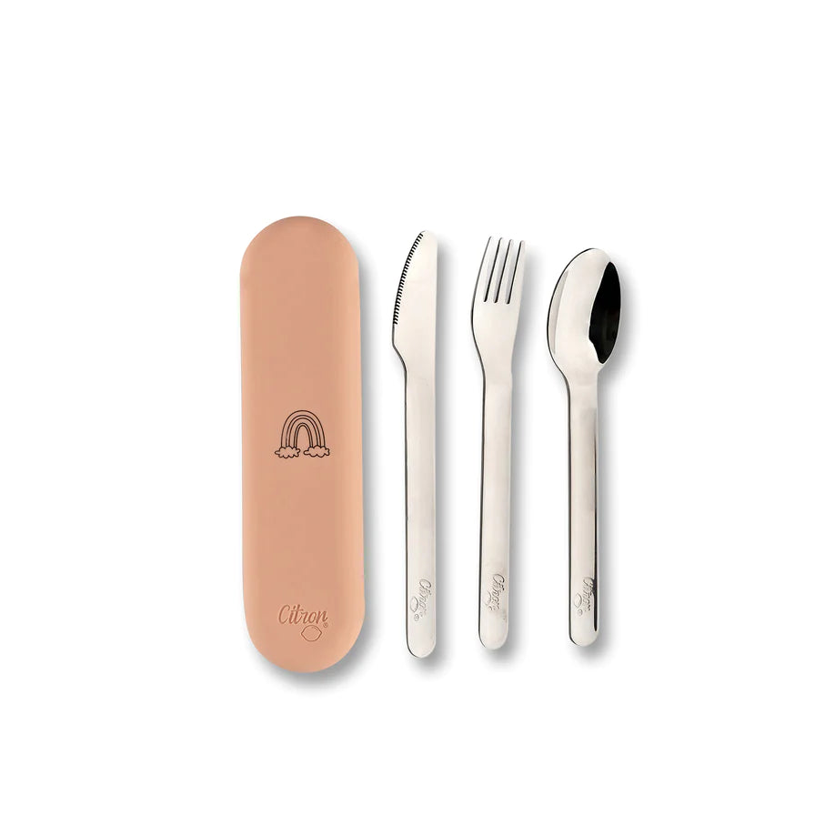 Cutlery Set With Case - Blush Pink
