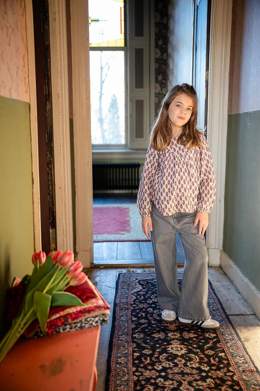 Wide Leg Jeans Washed Grey