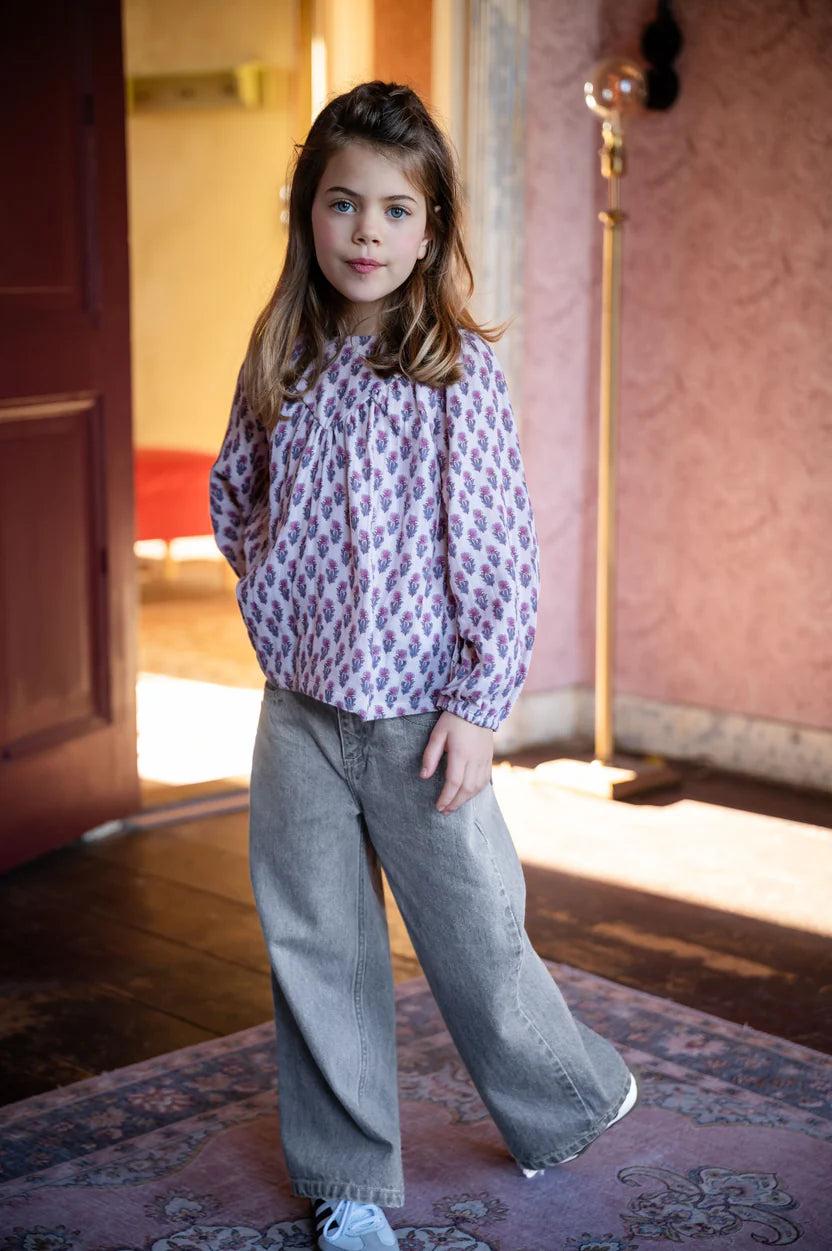 Wide Leg Jeans Washed Grey