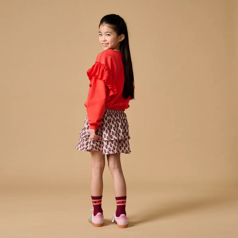 Romantic Ruffle Sweater Cayenne