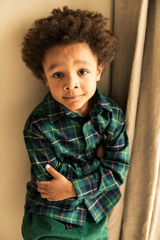 Scott Shirt Navy Blue Green Check Jenest